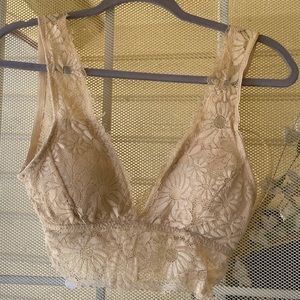 Lace Bralette ~ S ~ Beige with bra padding